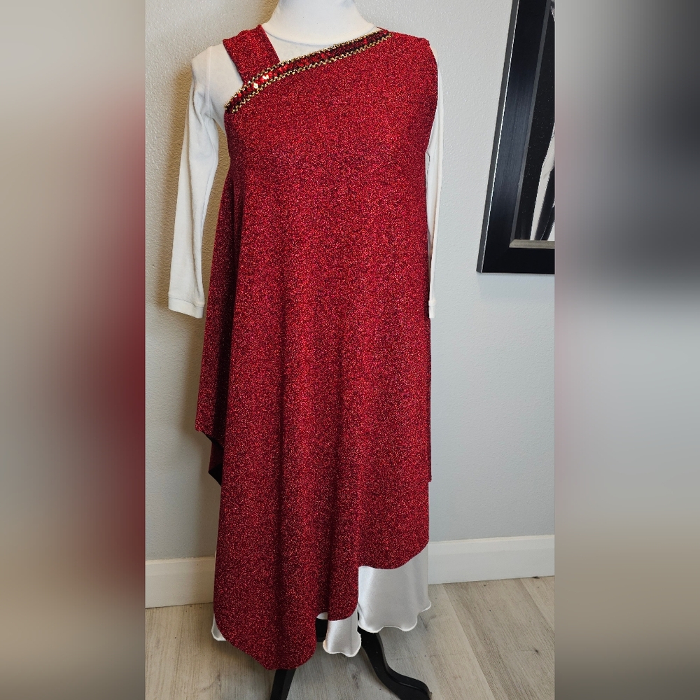 VESTIDO DE DANZA - Dance DRESS EPHOD Red A-line AsymmetricaL
